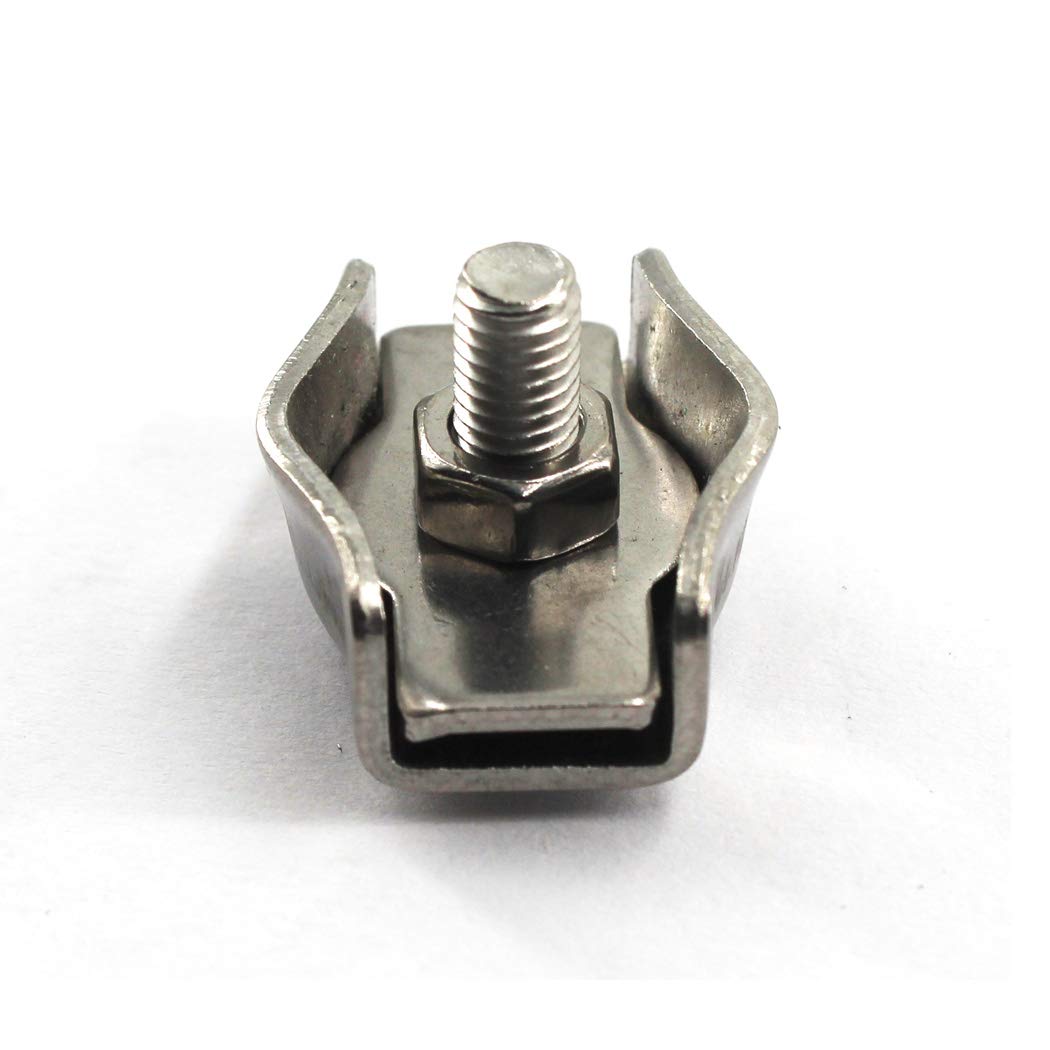 6 Morsetti Per Fune Metallica M8 In Acciaio Inox 304 – Clip Per Cavo, Resistenti Alla Corrosione Per Uso Industriale E Nautico