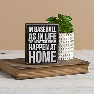 Primitives by Kathy 27325 Classic Box Sign, In Baseball And In Life Primitives by Kathy 27325 Classic Box Sign In Baseball And In Life