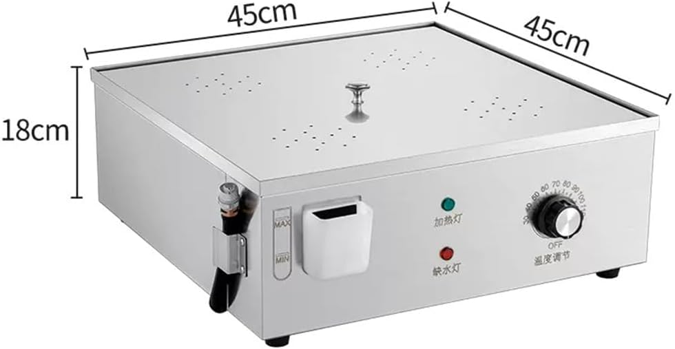 Four-Hole Steamed Bun Machine Commercial Electric Steamer Steamer for Cooking Veg Stainless Steel U-Tube Heating Dry Boiling Alarm,Silver