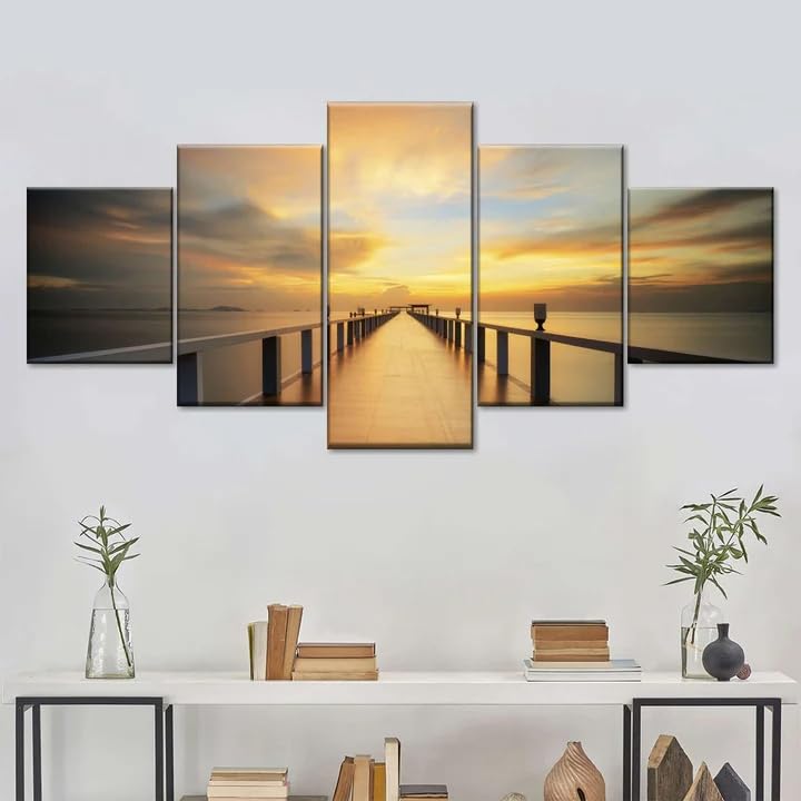 Tableau decoration murale cadeau creatif paysage de lever du soleil géant