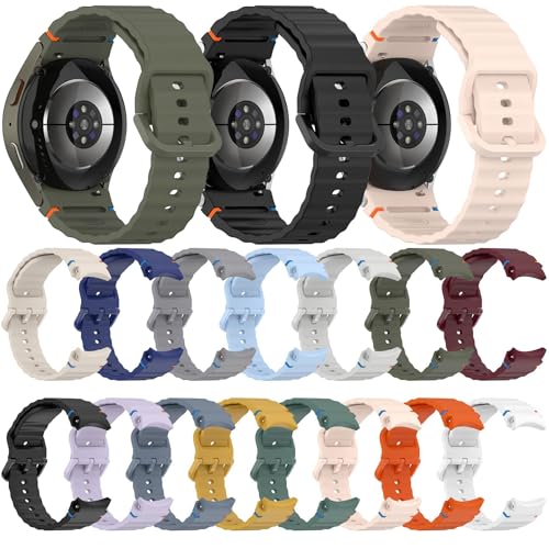 Image of WRIGSS Silicone Strap Compatible with Samsung Galaxy Watch 7 6 5 4 FE Original Style Wavy Smart Watch Straps For Men Women, 40mm 44mm Standard & Classic