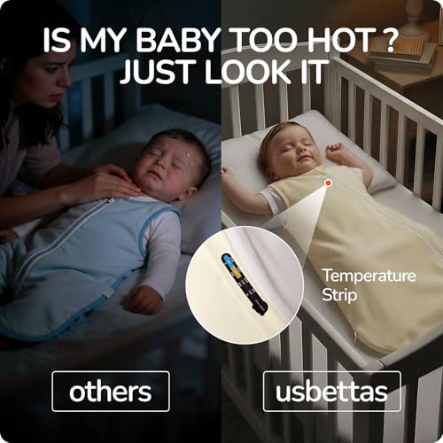 Image of Baby Sleep Sack 12-18 Months 0.5 Tog, Supersoft Thermostatic Cotton Toddler Sleeping Sack for Babies Infant, 2-Way Zipper Baby Wearable Blanket for Summer Blue