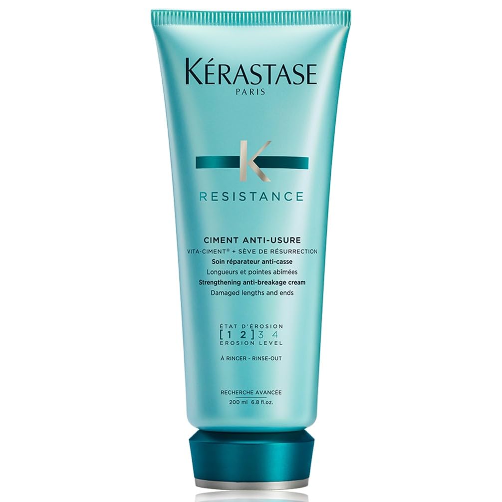 Kérastase Resistance Ciment Anti-Usure, Daily Strengthening Conditioner, for Damaged, Brittle Hair, with Vita-Ciment Complex, 200ml