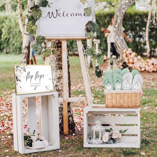 Image of Zoooyawn 24 Pairs Wedding Party Favors Flip Flops Bulk Wedding Sign for Guest