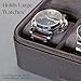 TAWBURY Watch Case - 2 Slot Genuine Top-Grain Leather Watch Travel Case for Men & Women with Metal Zipper and Extra Wide Pillows for Large Watches (Brown)