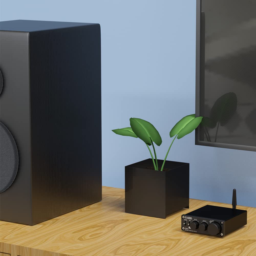 HiFi Bluetooth 5.1 amplificador de potencia digital 75W* 2 mini amplificador de potencia para el hogar negro con adaptador de corriente