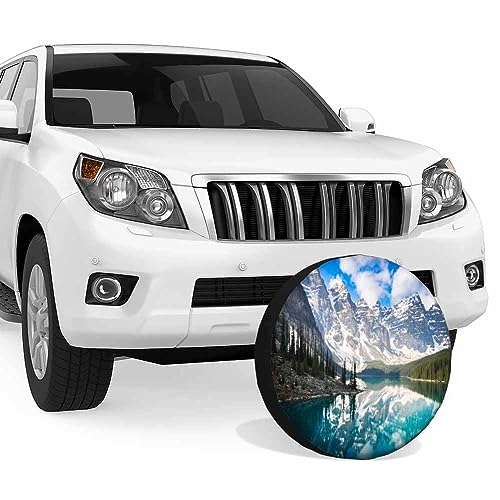 Image of Moraine Lake Spare Tire Cover Rocky Mountains Landscape Snow Nature Turquoise Weatherproof Universal Wheel Protectors Camper Tire Covers for Trailer Rv Travel(17 inch)
