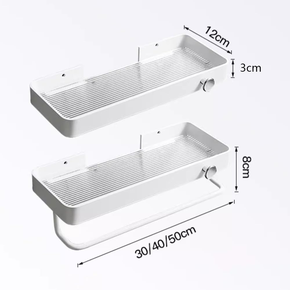 estante para ducha Estante de ducha acrílico montado en la pared con gancho for almacenamiento de esquina de baño 30-40cm(30cm)