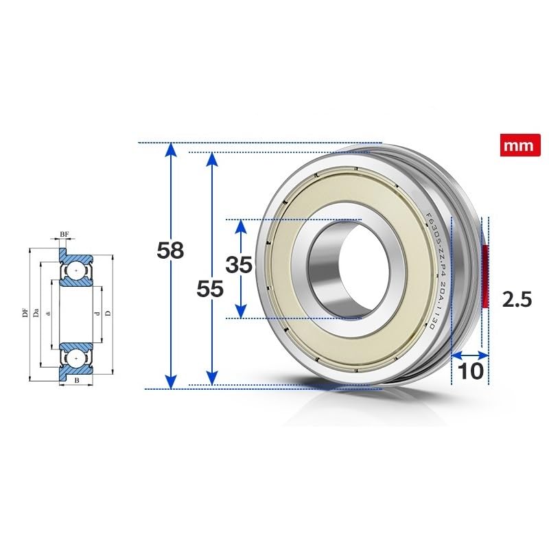Roulement à billes de précision F6907-ZZ P5 en acier haute performance - 3