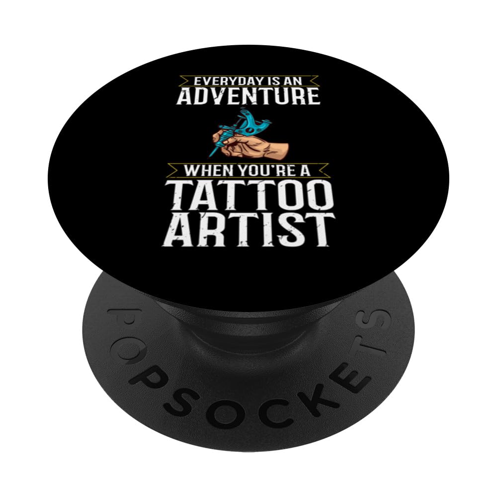 Tattoo Artist Professional Artistic Tattooist Tattoing PopSockets Swappable PopGrip, Black