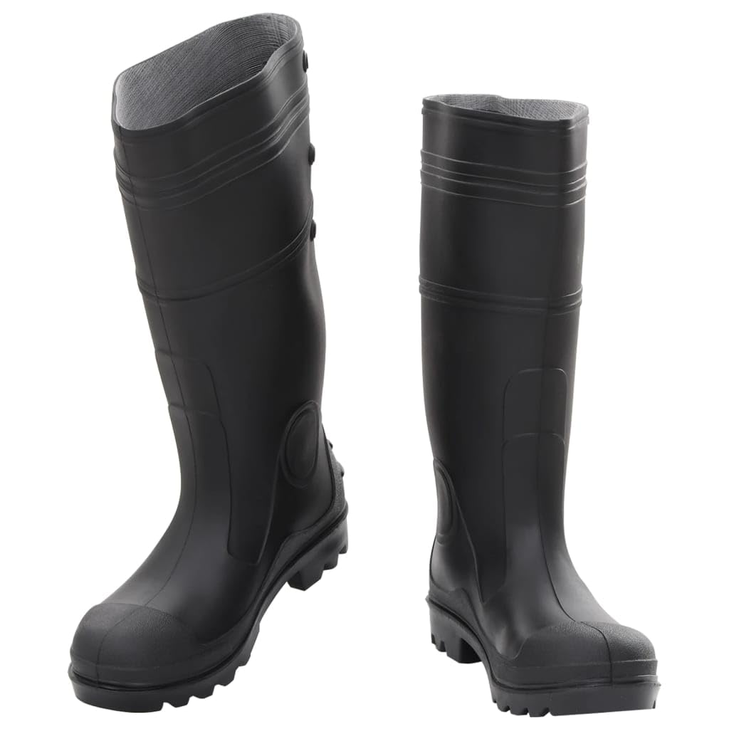 Bottes de pluie noir taille 40 en PVC pour loisirs de plein air et pêche