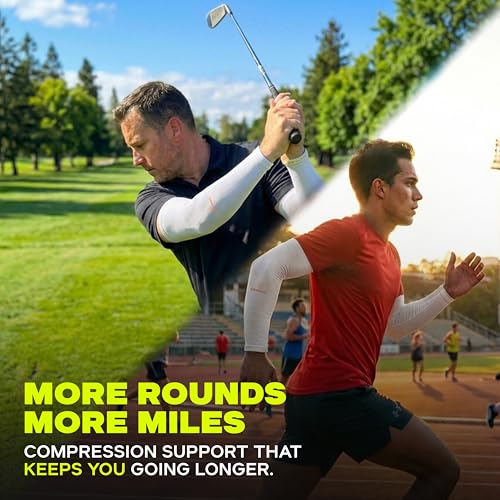 Image of ARMORAY Arm Sleeves for Men or Women - Compression Warmers to Cover Tattoo - for Basketball Golf Running Football Cycling or Sun Protection