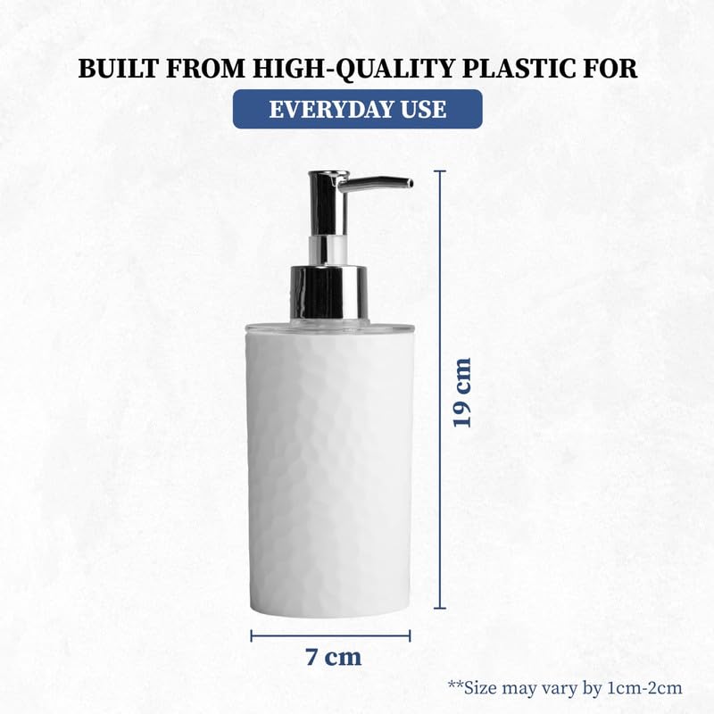 Image of Homestrap Set of Two Plastic Soap Dispensers | Multi-Purpose Liquid Dispensers| Dispenser for Bathroom, Kitchen & Sink | Shampoo, Sanitizer, Lotion Dispensers| Rust-Free & Easy Refill Pump Design