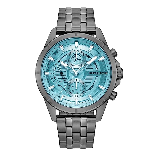 Police Malawi PEWJK0004606 - Reloj para hombre, correa de acero inoxidable con esfera gris...