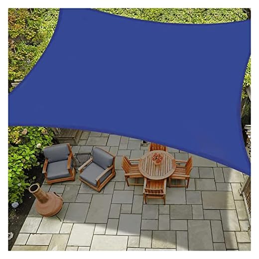 JIAYING Rektangel Shade Segel, Vattentät 95% UV Block Sun Shade Segel med Fixeringssats, Solskydd Markiskapell för Utomhus Trädgård Uteplats (Color : Blue, Size : 3X4M)