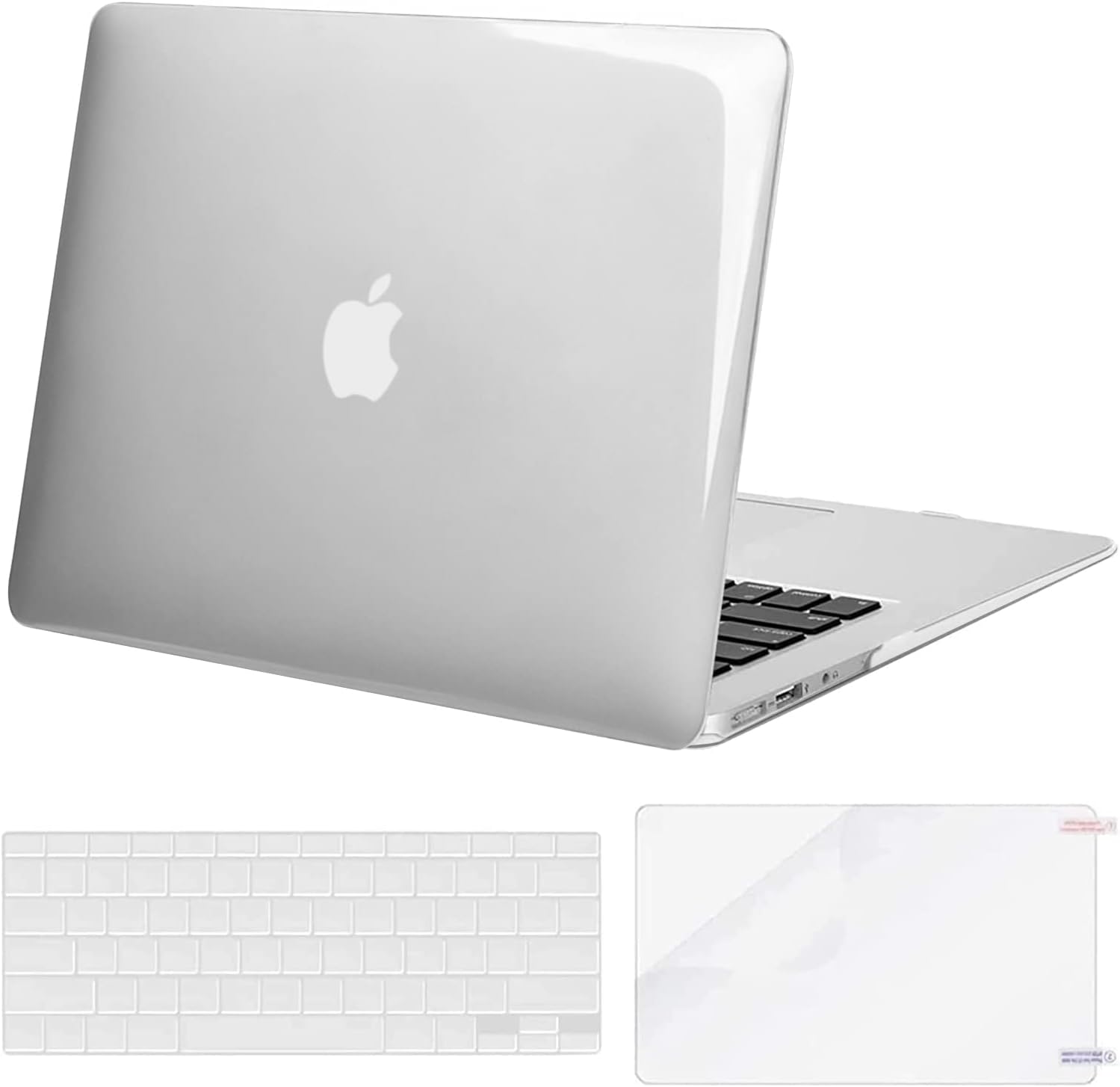 Mosiso Plastic Hard Case with Keyboard Cover with Screen Protector for MacBook Air 11 Inch (Models: A1370 and A1465), Crystal Clear