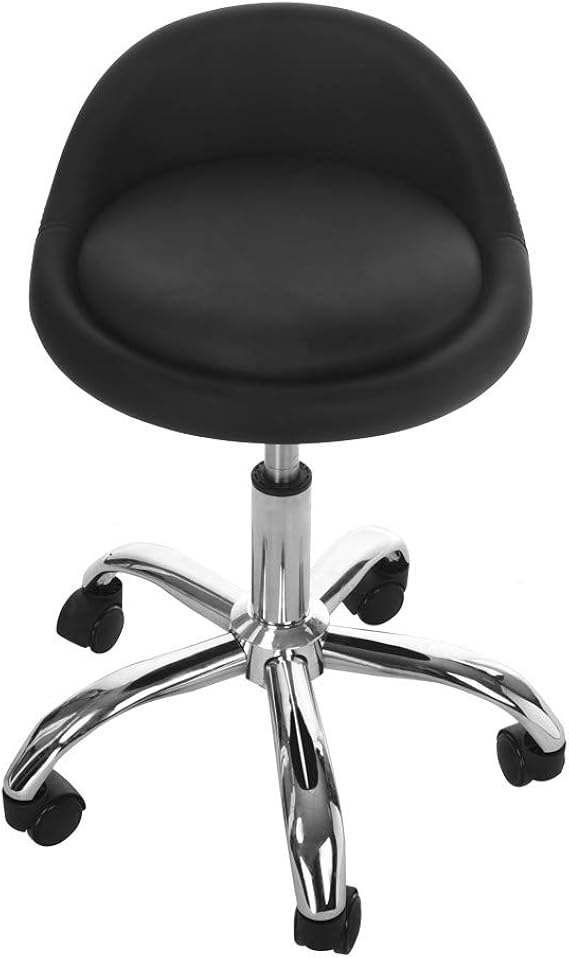 YOMXL Salon Stools Chair with Wheels Black Round Rolling