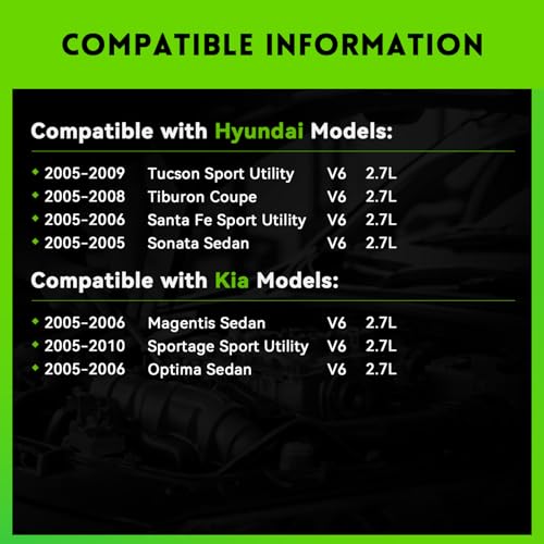 Image of 11188N New Alternator Replacement for Hyundai Santa Fe 05-06 V6 2.7L,Sonata 05,Tiburon 05-08,Tuscon 05-09,Magentis Optima 05-06,Sportage 05-10,37300-37800 AMA146 AVA0066 400-40016