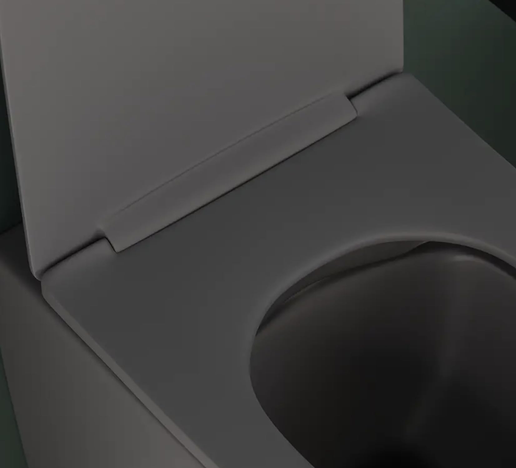 Coppia di sanitari filomuro ceramica grigio opaco vaso rimless copriwc soft-close e bidet ASIA SMALL