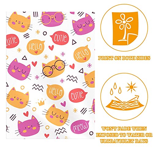 Drapeau de bienvenue chat avec impression double face haute définition pour jardin - 2