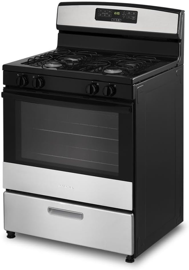 AMANA Stainless Steel Freestanding Gas Range with Bake Assist Temps
