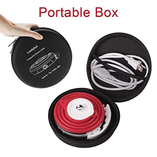 Image of Ultrathin Upgraded Food Grade Silicone Travel Foldable Electric Kettle Boil Dry Protection Portable with Dual Voltage and Separable Power Cord,555ML 110-220V US Plug