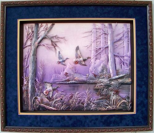 Ducks Flying Ducks - Paper Tole 3D Decoupage Craft Kit Size16x20 inches D0240 (The Additional Pictures Show Examples This Craft Kit Assembled and Framed in a Shadow Box Frame)
