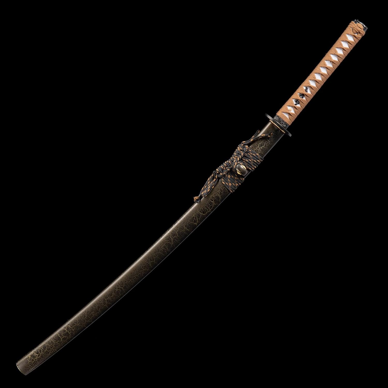 ATANAK Full Tang Katana Sword Real Hand Forged Damascus Steel/1060/1095 Clay Tempering High-Carbon Steel Handmade Authentic Japanese Samurai Sword for Martial Arts, Collection & Display