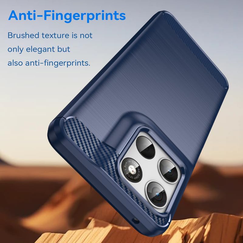 Image of Hybrid Carbon Fiber Back Case for Moto G67 Power 5G / G57 Power 5G (Blue)