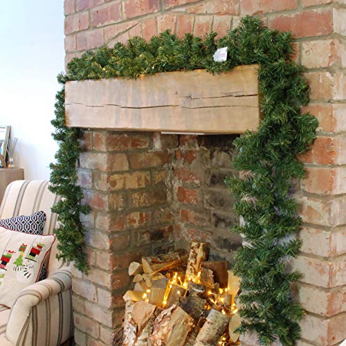 Samuel ALEXANDER 270cm (9ft) x 25cm Plain Green Christmas Garland Decoration, Xmas garlands Decoration for Staircase Fireplaces and Wedding Decor