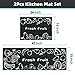 Carvapet 2 Pieces Non-Slip Kitchen Mat Set Rubber Backing Doormat Runner Rug Set, Fruit Design (Grey 15