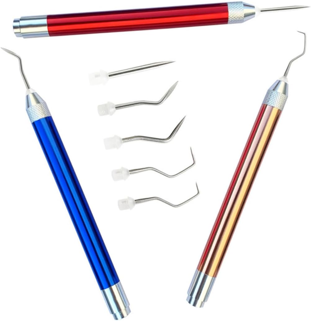 DOITOOL 5sets Precision Vinyl Weeding Tools Kit Built Light for Craft Projects Includes Needles for Engraving and Embossing