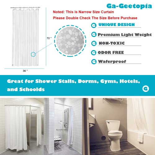 Ga-Geetopia Narrow Size Eva Clear Shower Curtain Liner, Pebble Pattern 36X72 Inch Lightweight Plastic Bathroom Shower Showroom Inner Curtain With Rustproof Metal Grommets And Weighted Magnets #TOP2
