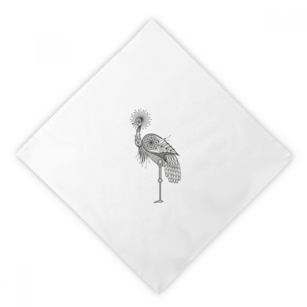 Servilletas de tela blanca reutilizables con estampado de plumas de aves de belleza, 2 uds