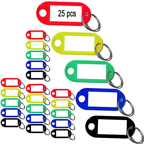 ZFNOAH, Key Tags, Key Tags with Labels, 25 pcs 5 Exact Colors, Key Labels, Key Identifiers
