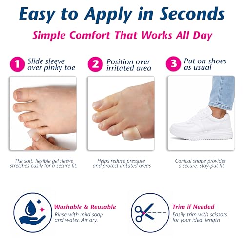 Image of PediFix Visco-Gel Little Toe Sleeves for Corns, Blisters & Calluses, 2 Count