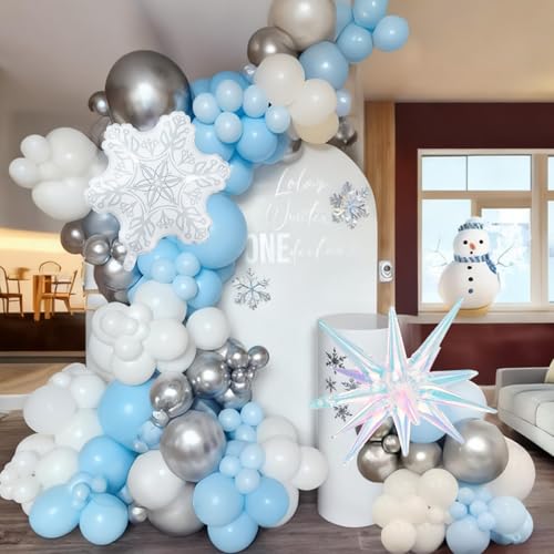 Ballons bleus et blancs flocon de neige durables pour éviter les dégonflements