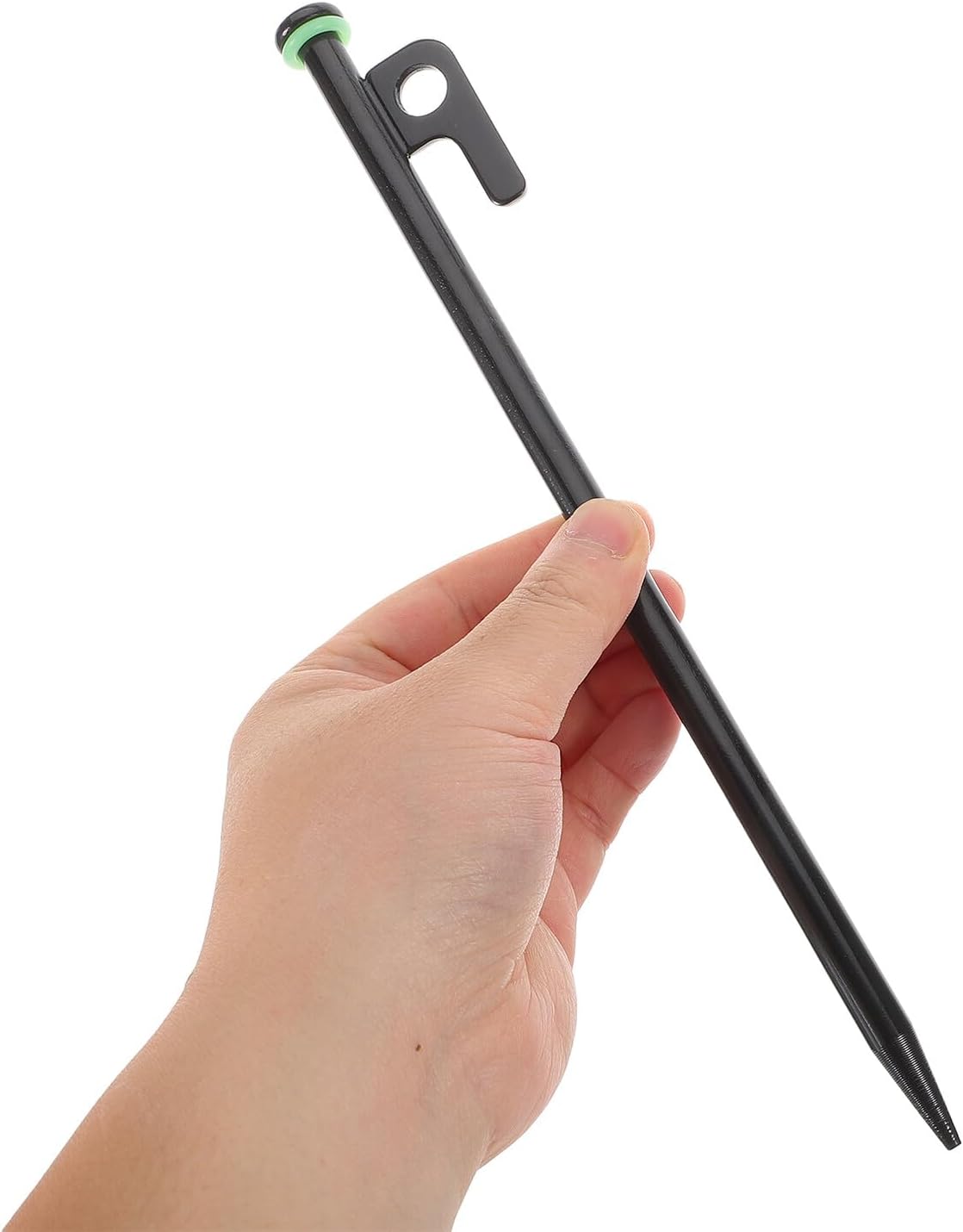 DOITOOL Camping Tent Stakes 25cm Heavy Duty Steel Ground Anchors with Glow Ring, 8pcs Tent Pegs with Storage Bag for Outdoor Adventure, Beach, Hiking, and Camping