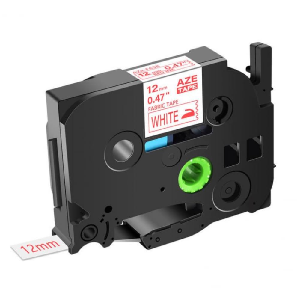 Nastro per etichette in tessuto da 12 mm compatibile con i materiali di consumo per stampanti TZ TZe FA231 FA3 FA3R da utilizzare con PT1010 Maker(1PK Red on White)
