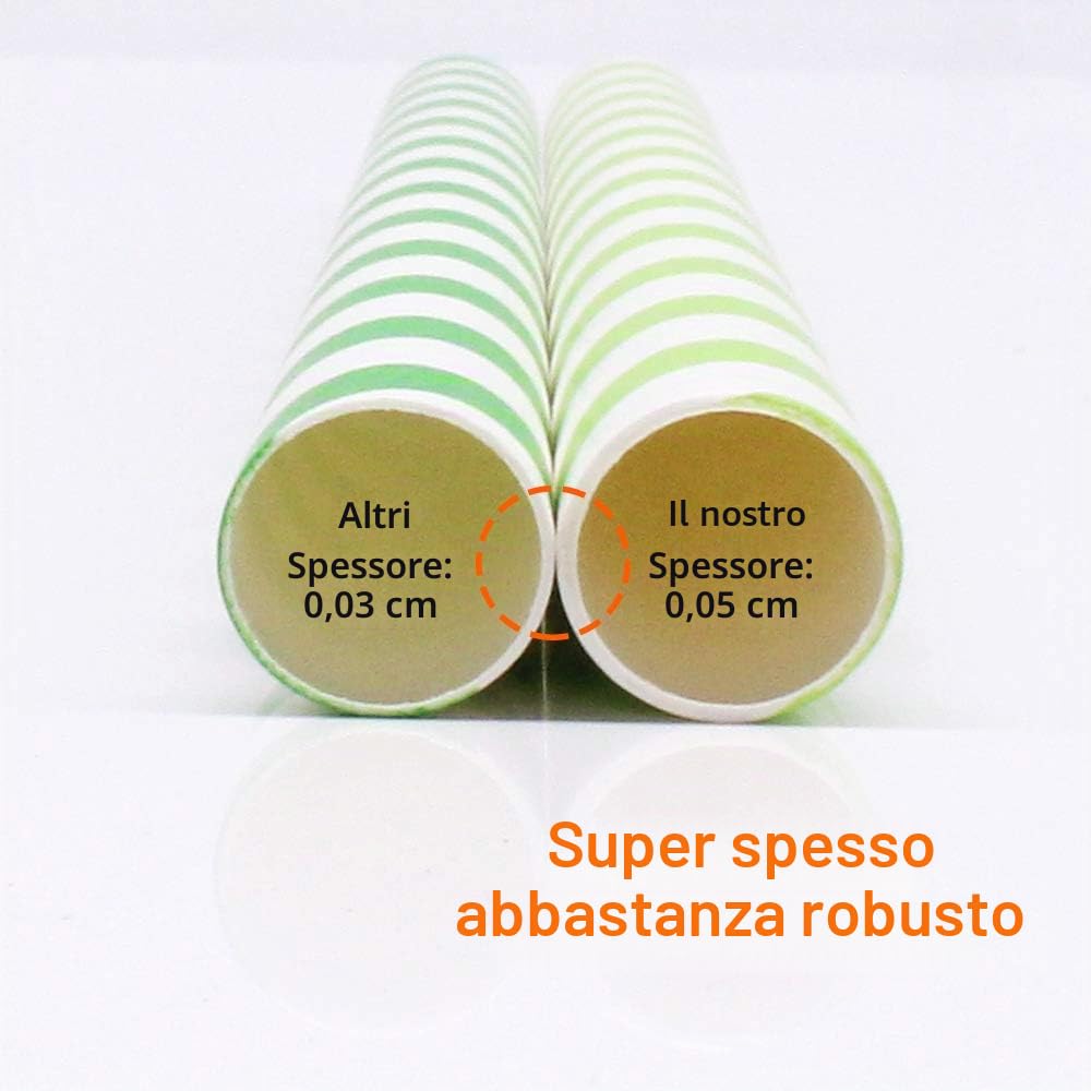 Cannucce di frullato monouso Boba di carta Smoothie usa e getta Extra largo Biodegradabile 12mm paglie di carta per Bubble Tea Tè Jumbo Frappè colorato 50pc