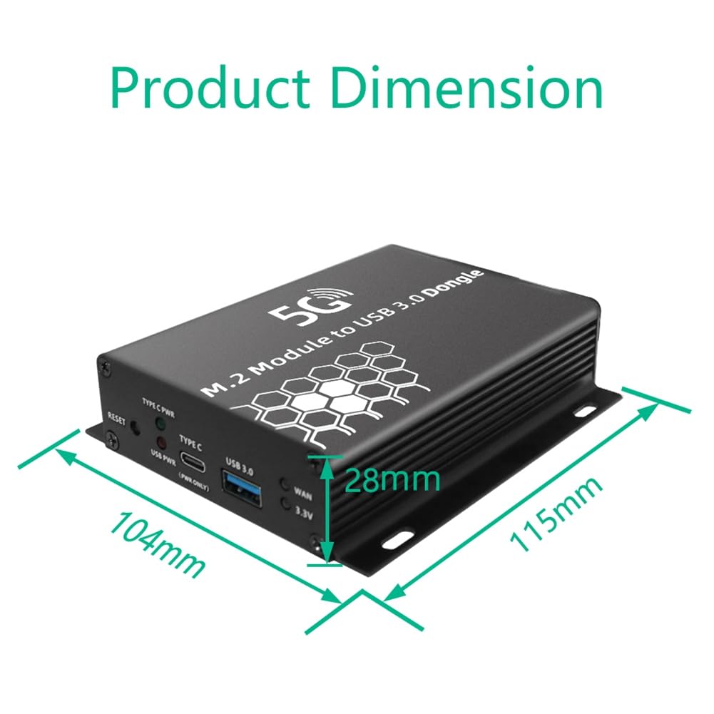MóDulo M.2 NGFF 4G/5G A Adaptador USB 3.0 Convertidor de Tarjeta WiFi M2 Placa Elevadora con Antena Enfriador Ventilador Ranura para Tarjeta SIM