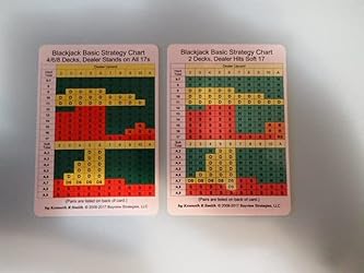 Blackjack Strategy Card - Large Edition: 4/6/8 Decks, Dealer Stands on ...