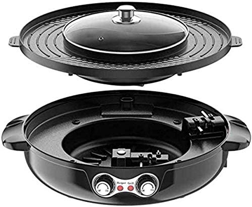 Hot Pot und Elektrogrill Multi-Funktions-Non-Stick Grilling Eisen PlateDouble Heizungsregelung Kapazität für 2-10 Personen in Zwei Töpfe Grill