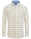 Alimens & Gentle Men's Plaid Button Down Shirts Cotton Long Sleeve Dress Shirts Regular Fit Gingham Shirts