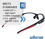 Sellstrom XP450 Verres de sécurité - Anti-Fog, 99% UV, Protection des yeux résistants aux chocs élevés pour les hommes & Femmes - Pour les usages industriels, de coupe et tactiques - CSA Z94.3 et balistique MIL-PRF-31013 - Lentille claire