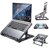 CWNOTBHY Laptop Stand for Desk, Adjustable Computer Stand with Cooling Fan, Compatible with MacBook...