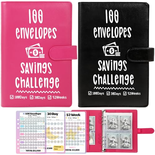 2 Pack 100 Envelopes Money Saving Challenge, Cash Budget Planner ...