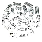 Libiline Mix 40pcs Inspiration Words Charms Lots Pendants Beads Charms Pendants for Crafting, Jewelr