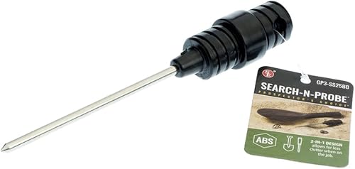 Miniatura 4 de SE Cuchara de arena de playa de prospección dorada 2 en 1 con sonda de detección de metales de latón que no se daña, color negro