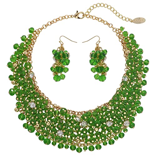 Juego de collar y pendientes de cristal Bocar de diseño fino